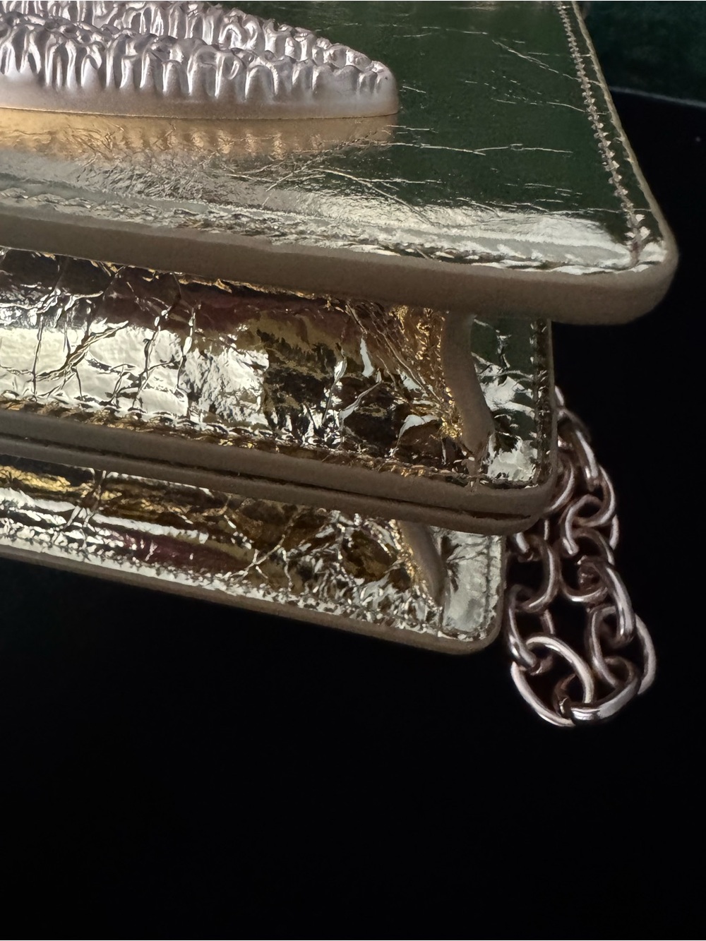 Schiaparelli Inspired Gold Face Anatomy Accent Structured bag - Picture 4 of 13